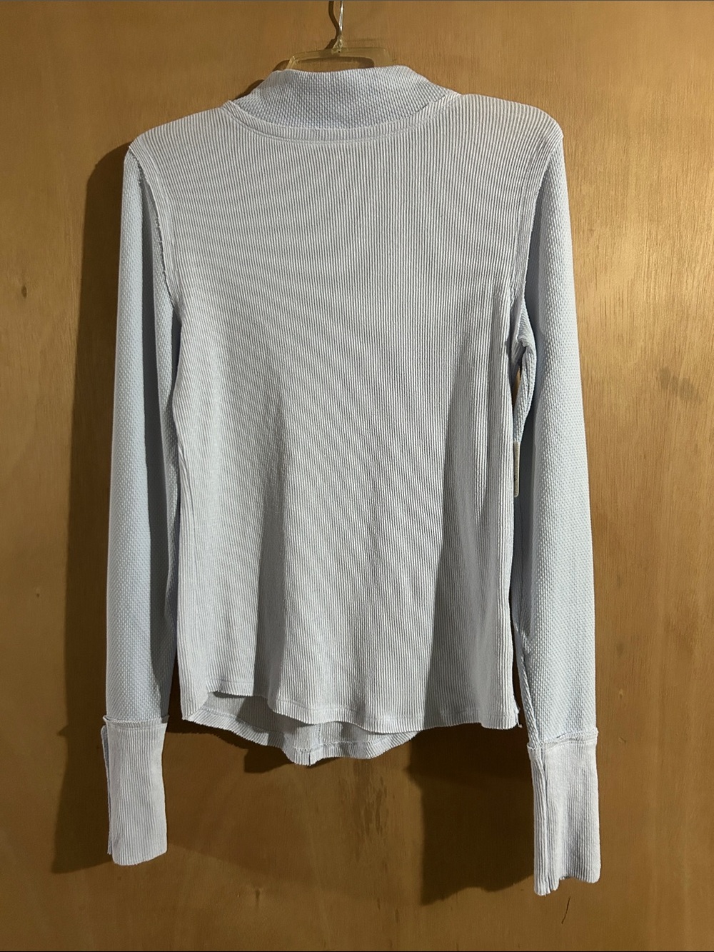 NWT Free People Light Blue Long Sleeve Ribbed Top